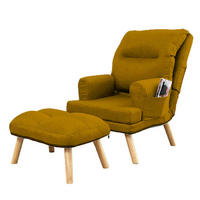 SESSEL Memo mit Fußhocker Rückenlehne 5-stufig einstellbar, dunkelgelb - Dunkelgelb, Kunststoff (107/95/66cm) - Margaret Hadas24