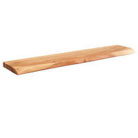 WANDREGAL Akazienholz Baumkante Rustikal, Beige 115x25x4 cm - Beige, Holz (115/4/25cm) - KADIMA DESIGN