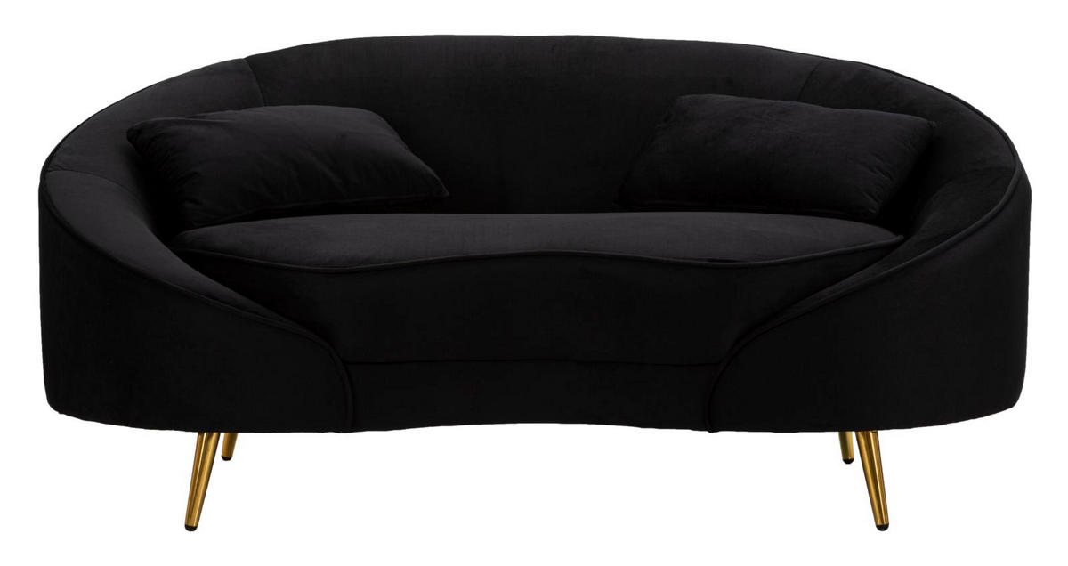 2-SITZER Sofa gepolstert Oslo - Schwarz - Schwarz, Holz/Kunststoff (148/68/84cm) - Pasmara