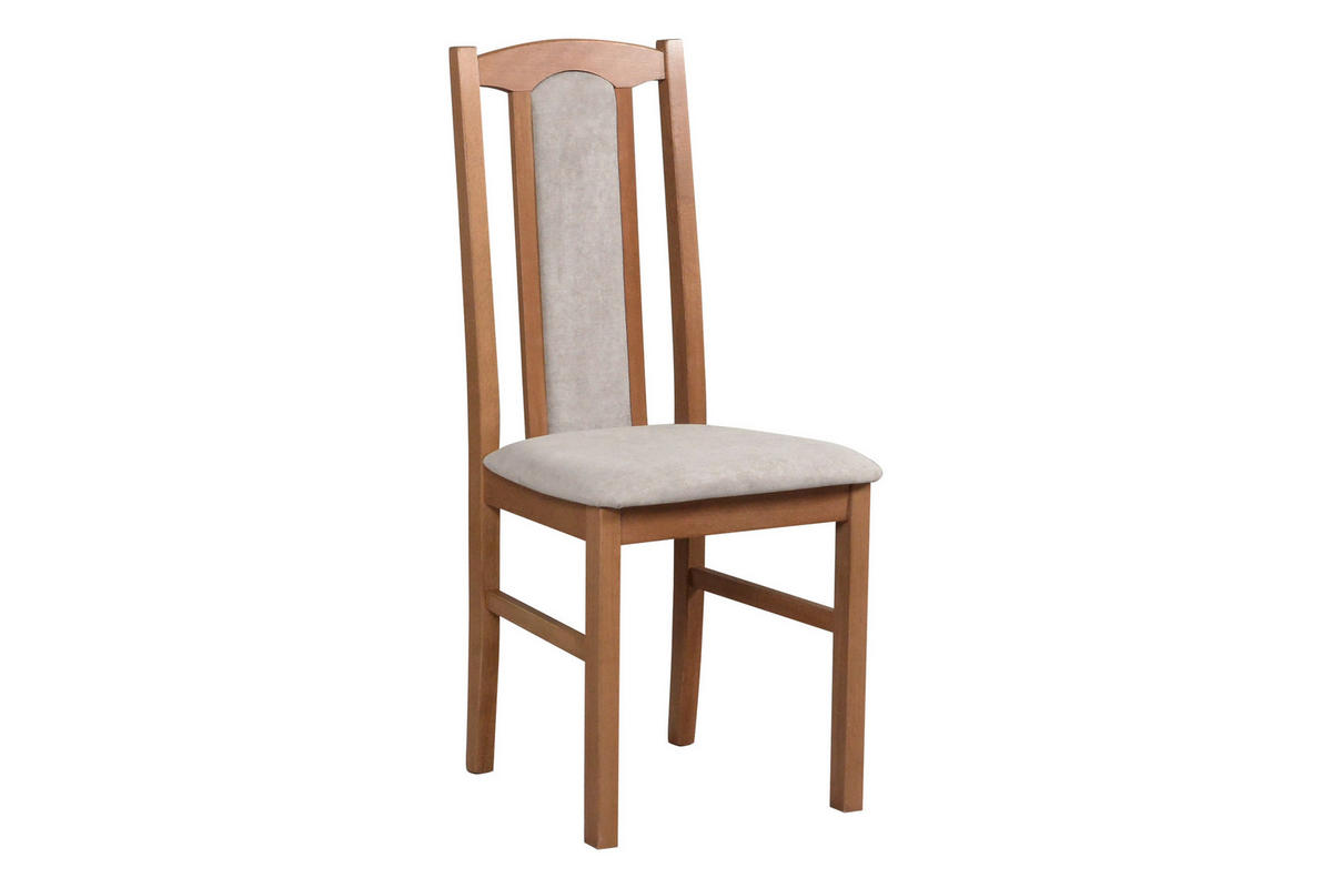 ESSZIMMERSTUHL – Set 6x Bos 7 Hell nussbaum, soro 23 - Hellbraun/Beige, Holz (43/96/40cm) - Leaf Design