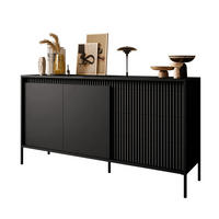 SIDEBOARDS YASUMI 153 2D3S mit Schubladen schwarz matt - Schwarz, Holzwerkstoff (153.5/81.4/39.4cm) - Lookway
