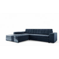 ECKSOFA Lusaka Mit Schlaffunktion - Dunkelblau, Holzwerkstoff/Textil (292/198cm) - Fun Möbel