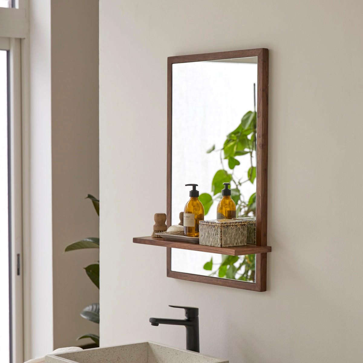 SPIEGEL Galyno Braun aus Palisander - Braun, Holz (50/75/15cm) - Tikamoon