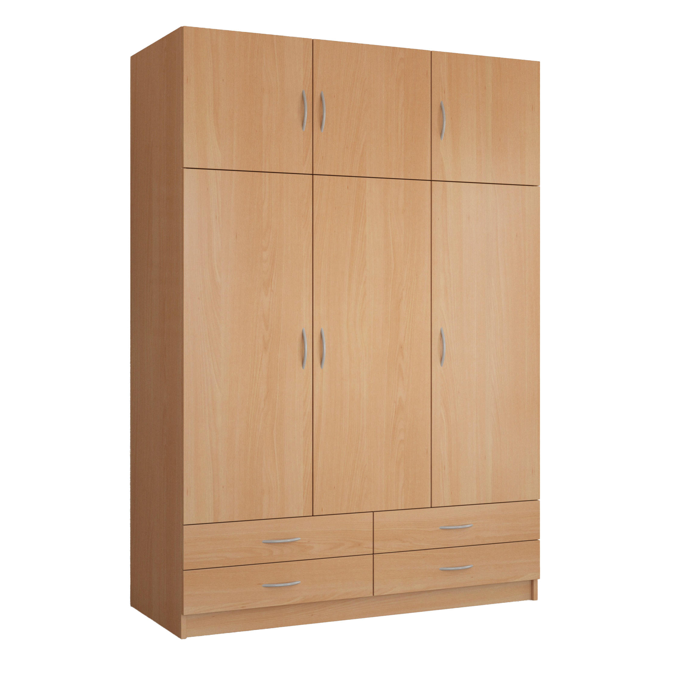 DREHTÜRENSCHRANK STELLINA 135/194/54,6cm 6-türig Buchefarben - Buchefarben, Holzwerkstoff (135/194/54.6cm) - MASSENO