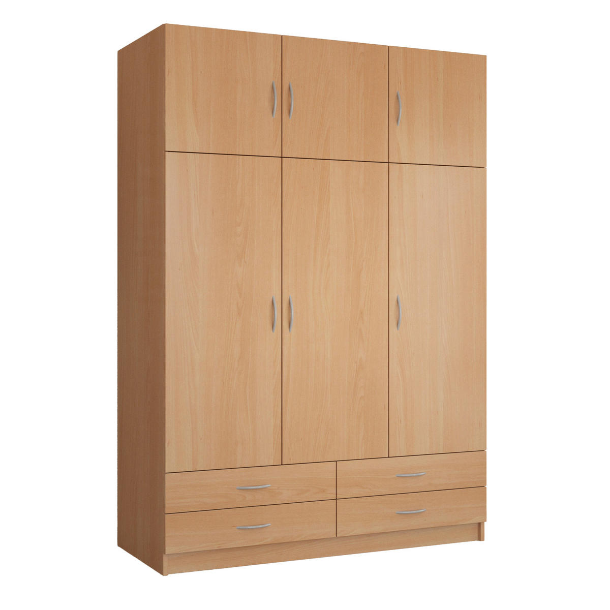 DREHTÜRENSCHRANK STELLINA 135/194/54,6cm 6-türig Buchefarben - Buchefarben, Holzwerkstoff (135/194/54.6cm) - MASSENO