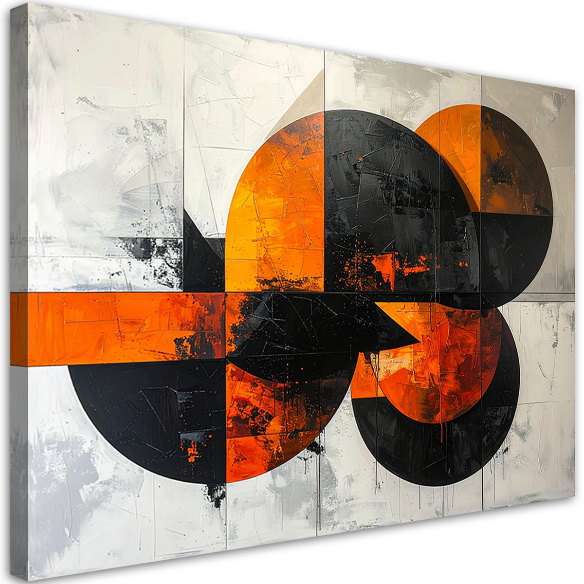 LEINWANDBILD 3D und geometrisch 90x60cm - Orange, Textil (90/60cm) - Feeby