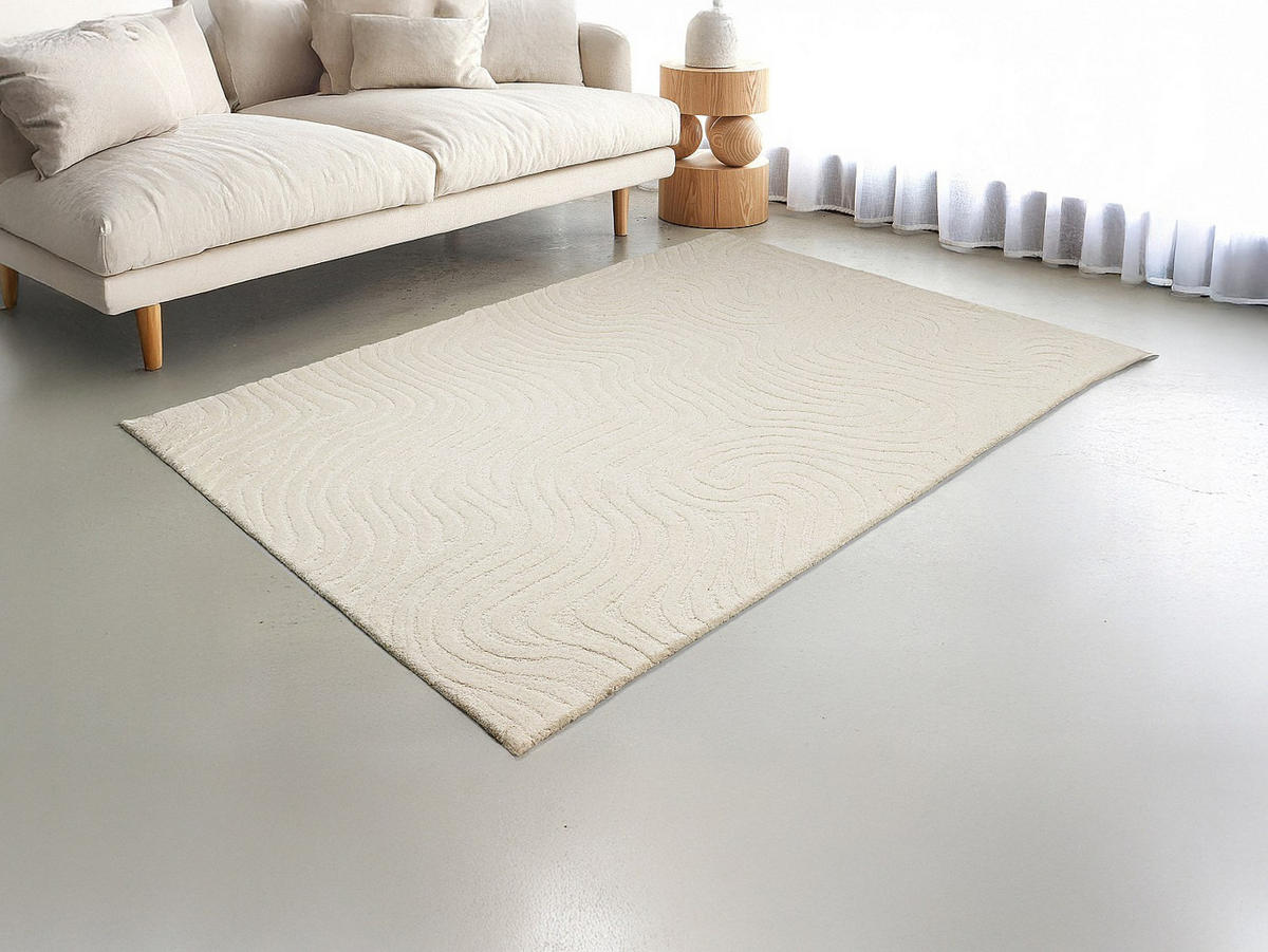WOHNZIMMERTEPPICH - 230 cm x 160 cm - stoff - elfenbeinfarben Neora - Weiß, Textil (230/160cm) - Vente-Unique