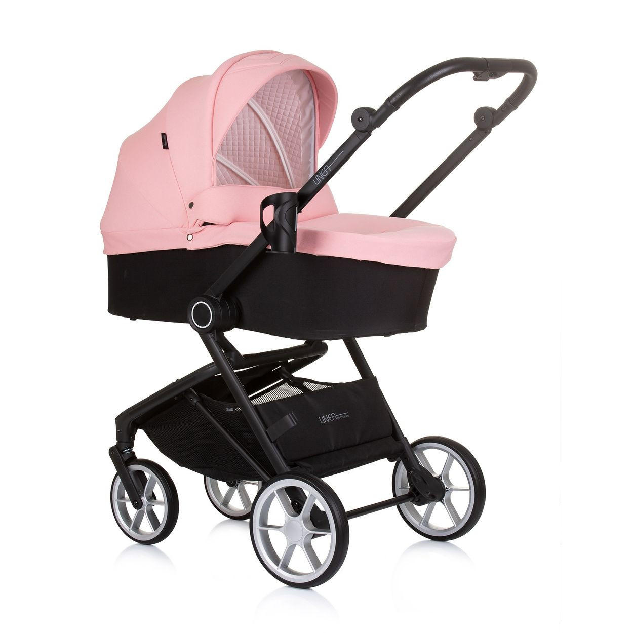 KOMBIKINDERWAGEN Linea 3 in 1 rosa Sportsitz, i-Size Babyschale, Babywanne - Rosa, Metall (98/58/116cm) - Chipolino