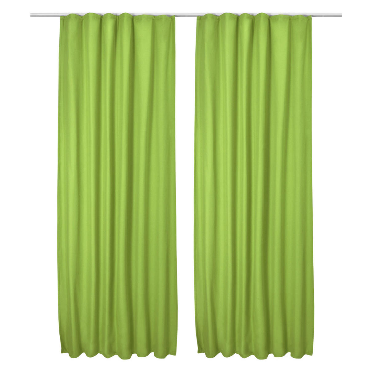 VORHANG Amelie TK mit Kräuselband 140x245cm Grün (2tlg) - Grün, Textil (140/245/1cm) - Beautissu 