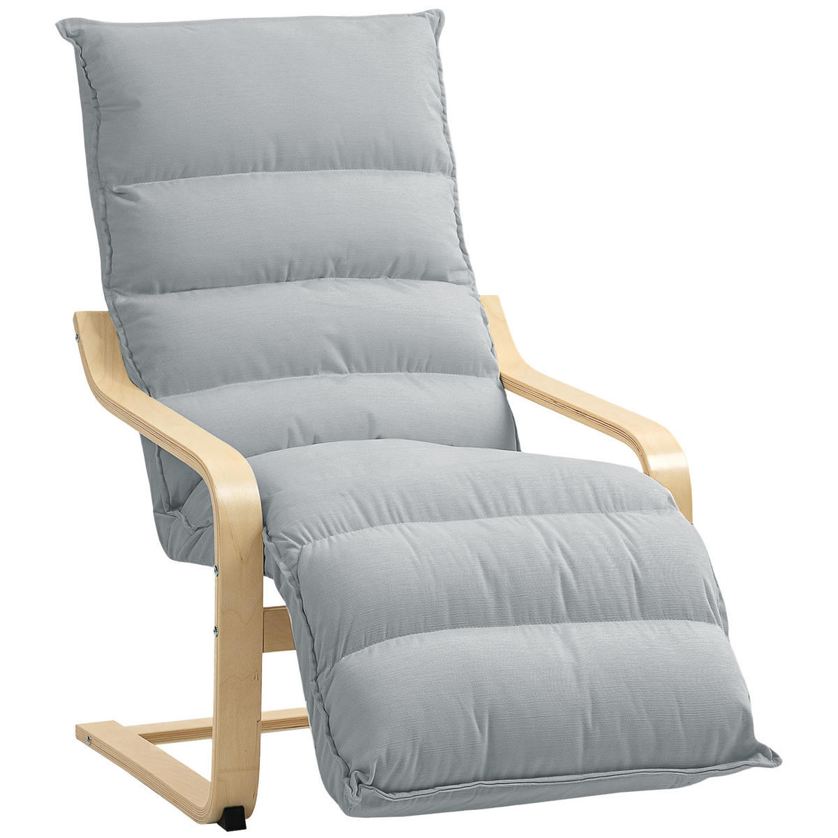 LOUNGE-SESSEL mit verstellbarem Fußteil, Hellgrau - Hellgrau, Kunststoff (67/105/114cm) - HOMCOM