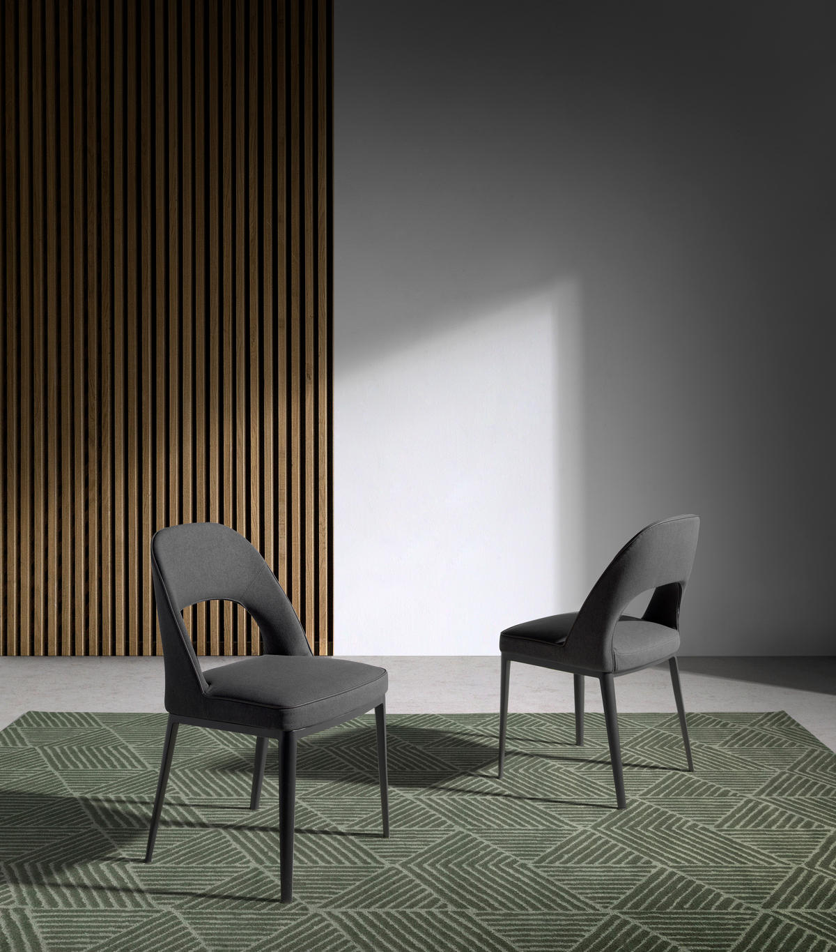 ESSZIMMERSTUHL Stoff Schwarz - Schwarz, Textil (47/80/50cm) - ANGEL CERDA