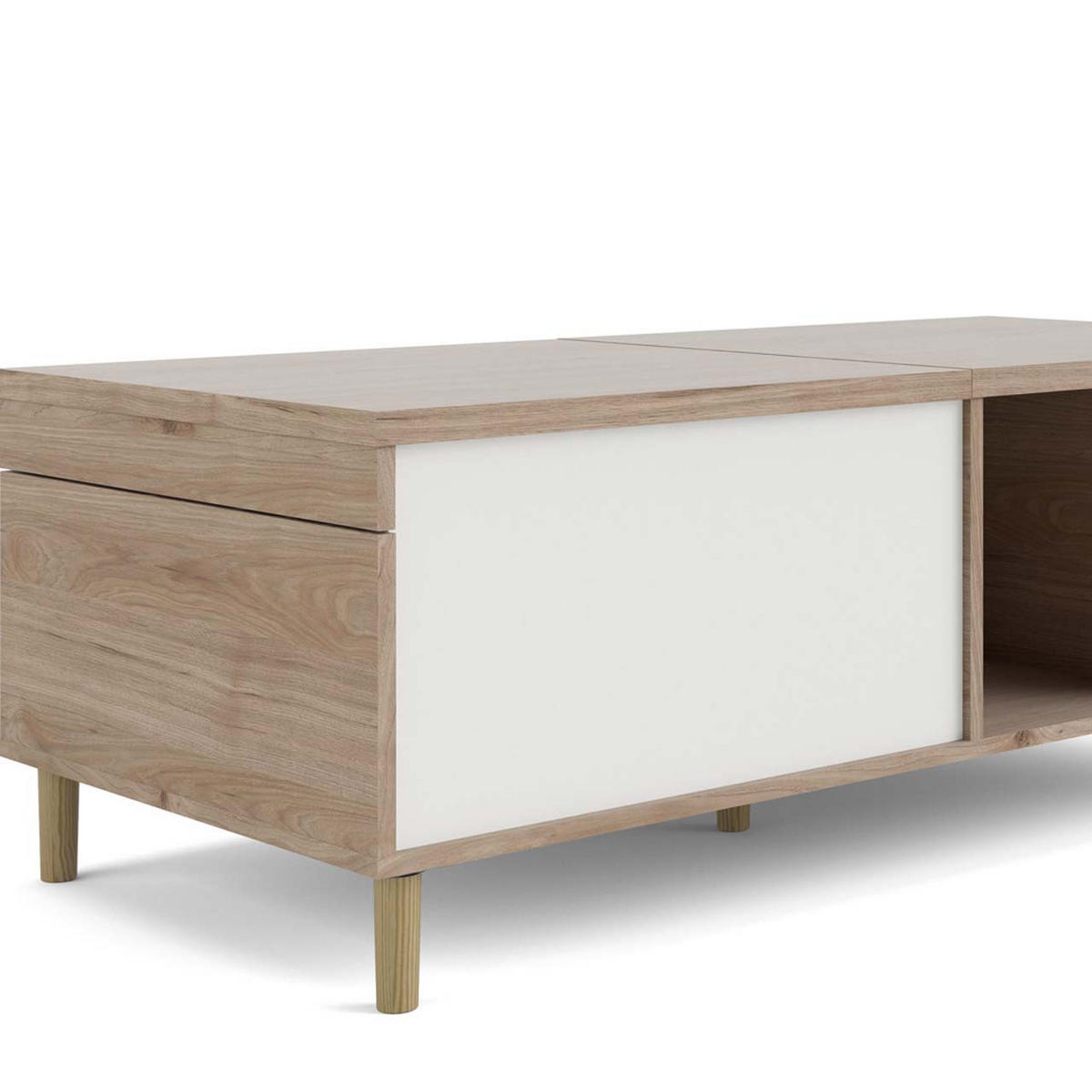 COUCHTISCH Weiß - Weiß, Holzwerkstoff (61/120/45cm) - ebuy24