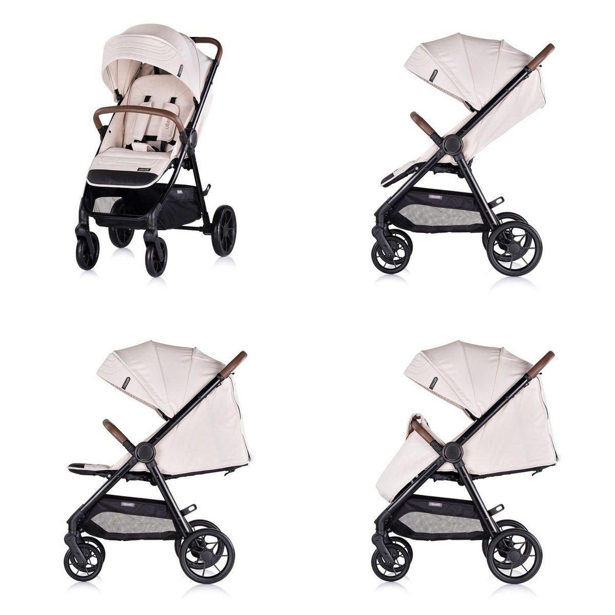 KOMBIKINDERWAGEN Ultera 3 in 1 beige Babyschale Fußabdeckung klappbar Korb - Beige, Metall (75/56/102cm) - Chipolino