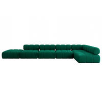 ECKSOFA modulares Sofa Favio-L3 - 475x190x70 cm Dunkelgrün Velours - Dunkelgrün, Holzwerkstoff/Textil (475/190cm) - ALTDECOR