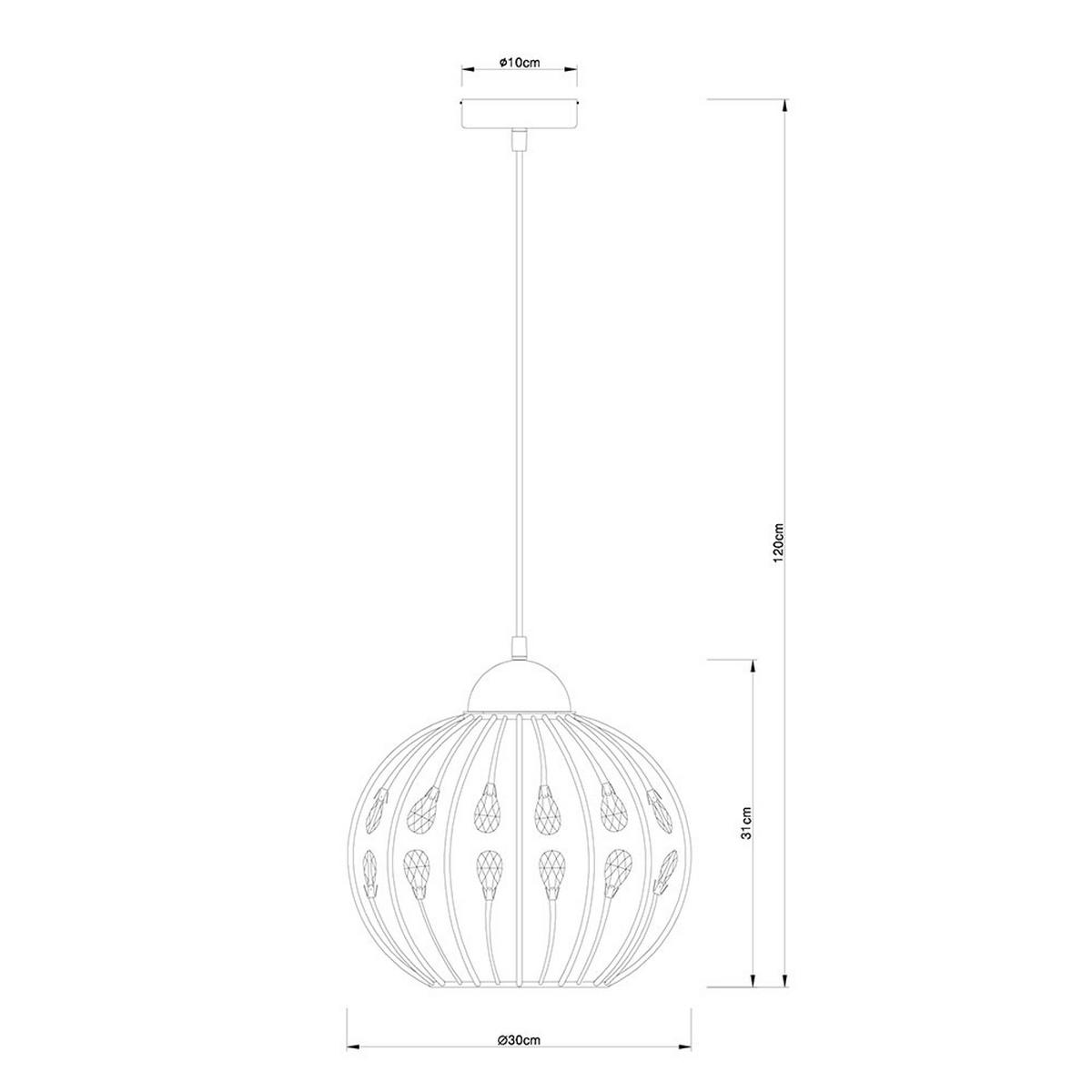 HÄNGELEUCHTE HANAKO Metall Schwarz - Schwarz, Metall (30/30/120cm) - Globo Lighting