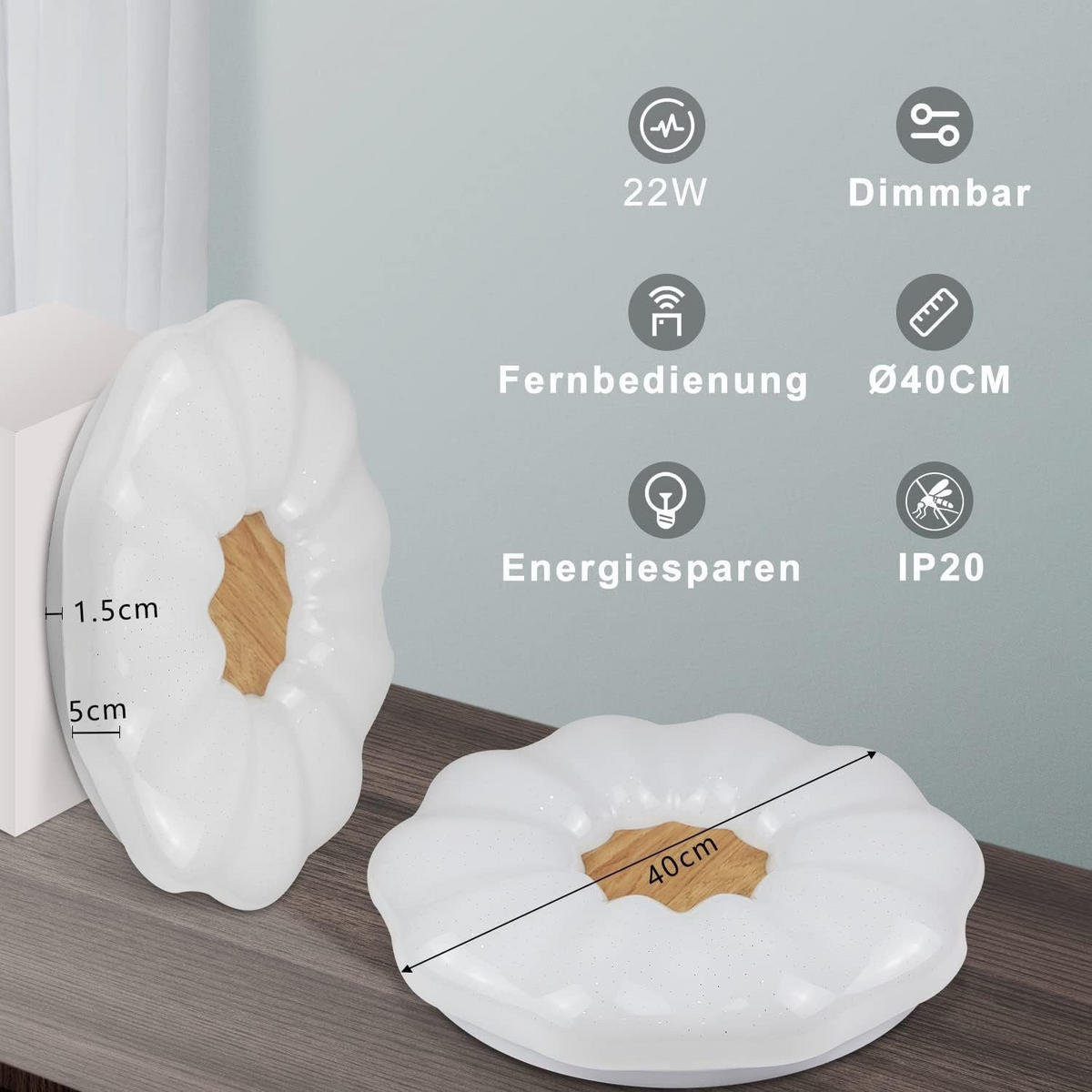 LED-DECKENLEUCHTE Ulrich 40/40/7 cm - Weiß, Kunststoff (40/40/7cm) - Nettlife