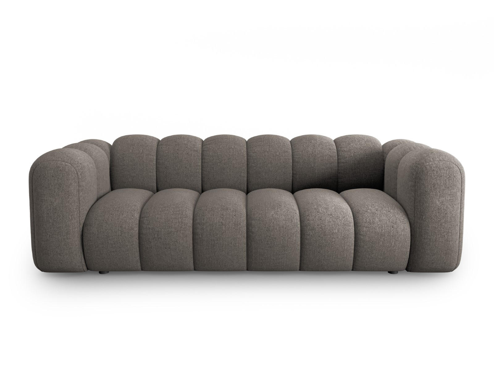 SOFA Lupine aus Chenille-Stoff grau 3 Sitzplätze - Grau, Textil (95/70/230cm) - Micadoni