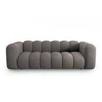 SOFA Lupine aus Chenille-Stoff grau 3 Sitzplätze - Grau, Textil (95/70/230cm) - Micadoni