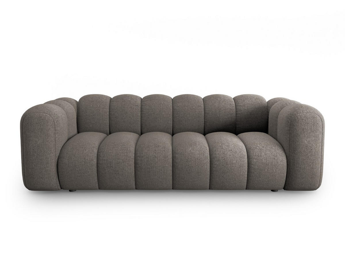 SOFA Lupine aus Chenille-Stoff grau 3 Sitzplätze - Grau, Textil (95/70/230cm) - Micadoni