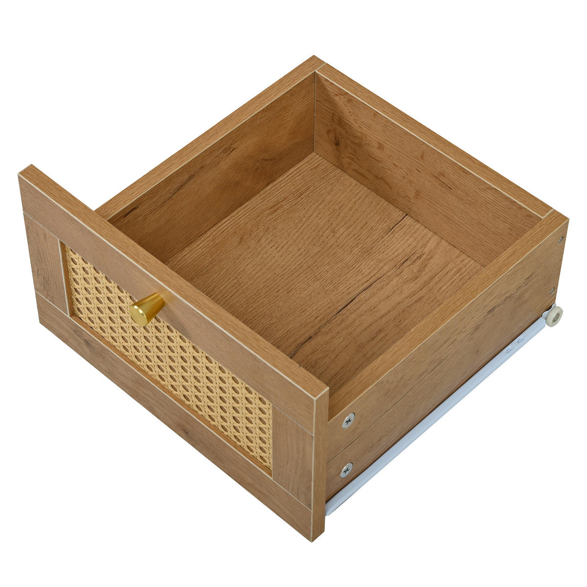 SIDEBOARD holzoptik & rattan mit 3 schubladen & 2 türen - Naturfarben, Holzwerkstoff (105/76/40cm) - Urban Meuble