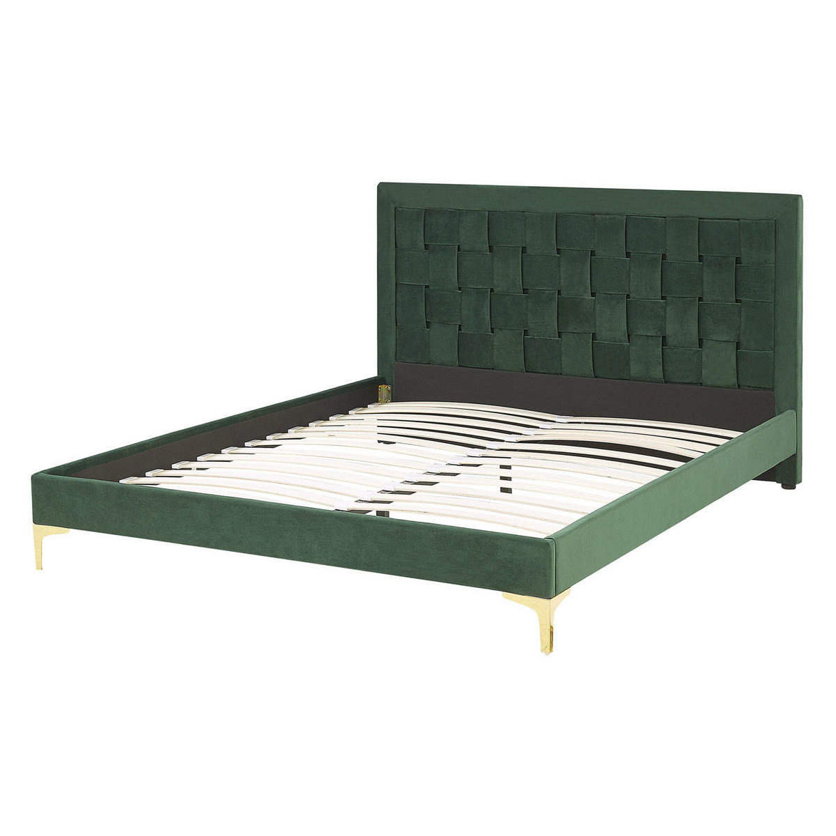 DOPPELBETT 140/200cm Dunkelgrün Limoux - Dunkelgrün, Textil (140/200cm) - Beliani