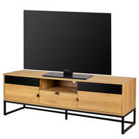 TV-LOWBOARD - Eichefarben/Schwarz, Holzwerkstoff/Kunststoff (160/55/40cm) - home24