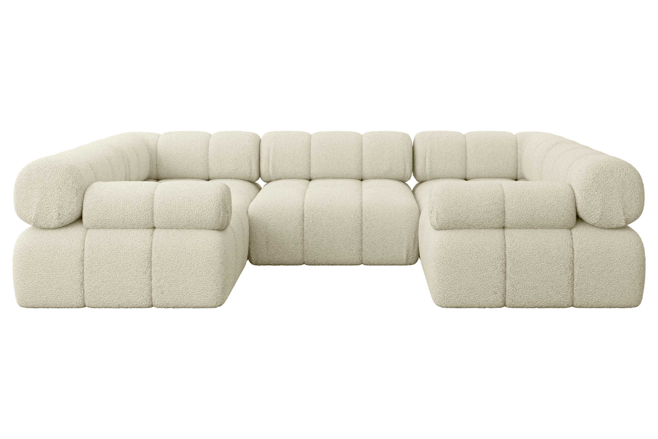 WOHNLANDSCHAFT modulares Sofa Birno-U1 - 285x190x70 cm Beige Bouclé - Beige, Holzwerkstoff/Textil (285/70/190cm) - ALTDECOR