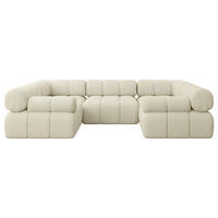 WOHNLANDSCHAFT modulares Sofa Birno-U1 - 285x190x70 cm Beige Bouclé - Beige, Holzwerkstoff/Textil (285/70/190cm) - ALTDECOR