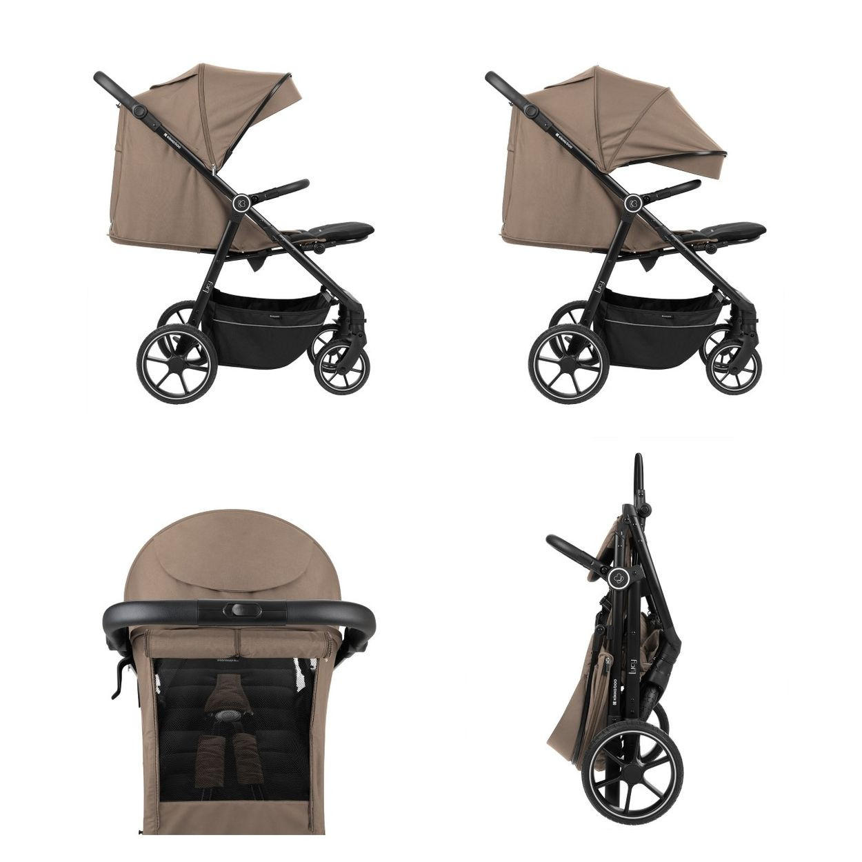BUGGY Lucy Gurt beige Rückenlehne verstellbar Federung Hinterradbremse - Beige, Metall (74/54/104cm) - Kikka boo