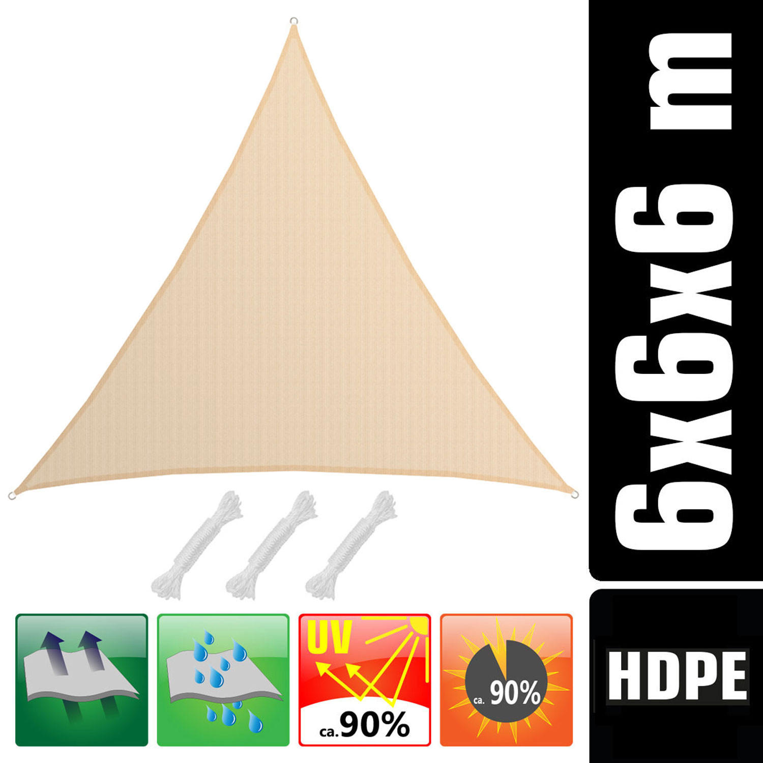 SONNENSEGEL Luftdurchlässig 600 cm Beige - Beige, Kunststoff (600/600cm) - Amanka