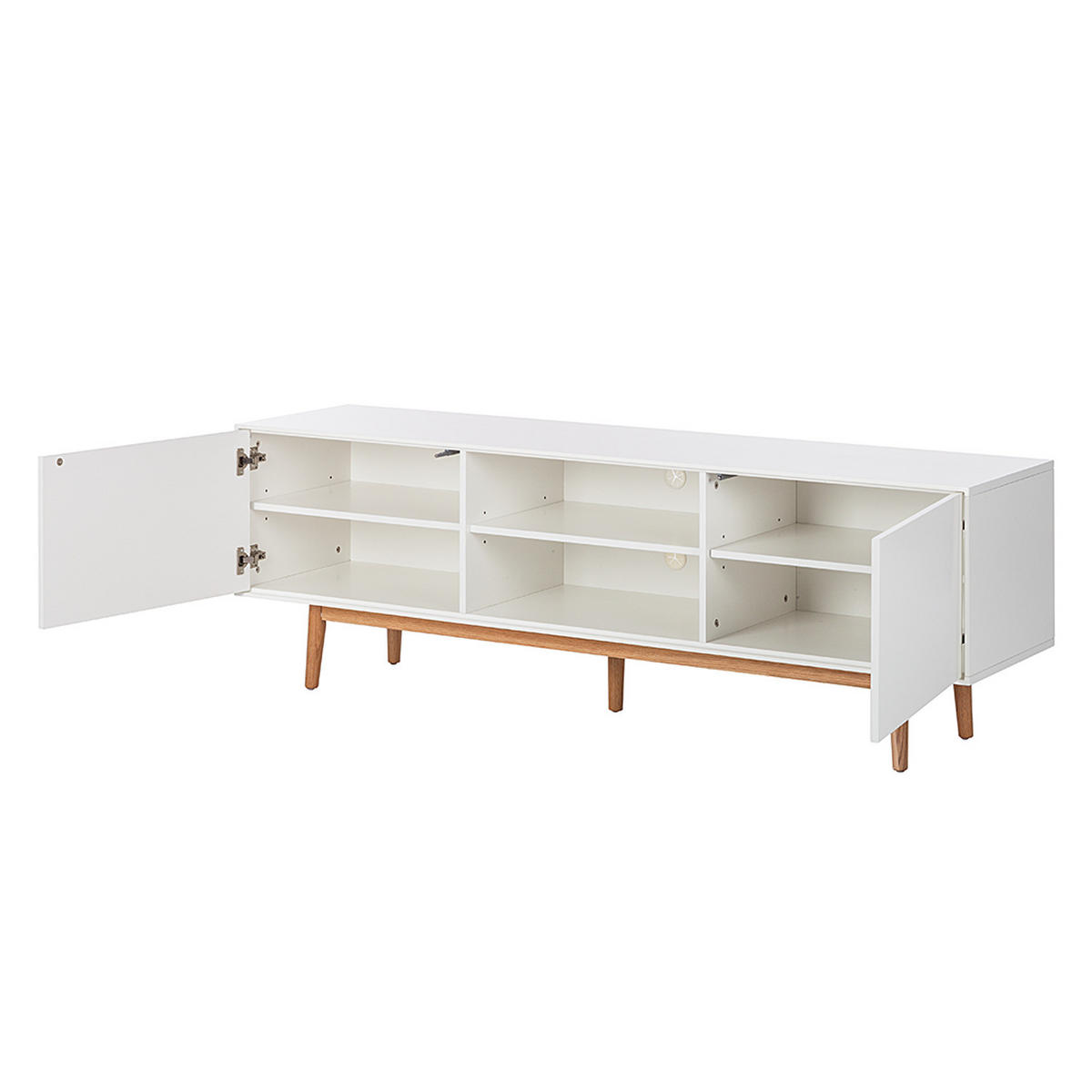 TV-LOWBOARD - Eichefarben/Weiß, Eichenholz/Holz (180/59/45cm) - home24