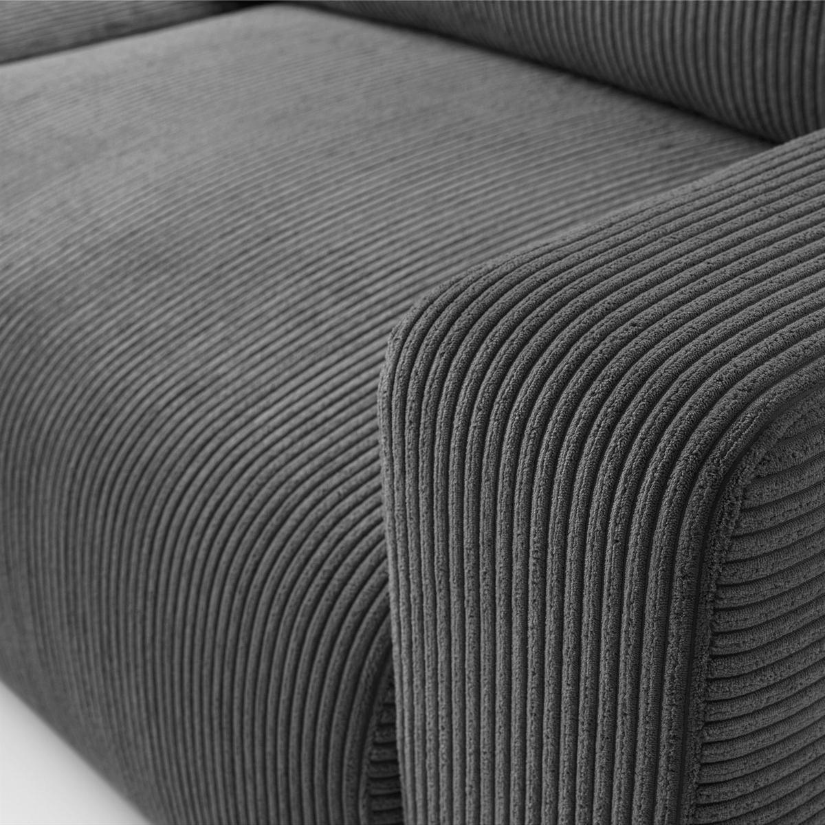 ECKSOFA OPERA L-Form mit Schlaffunktion und Bettkasten, Poso 34 - Graphitfarben, Textil (247/143cm) - Lookway