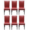 ESSZIMMERSTUHL Rot, Dunkelbraun 6er-Set - Dunkelbraun/Rot, Textil (43/90/56cm) - MCW
