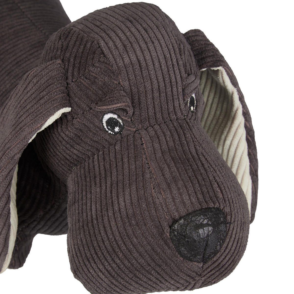 DÖRRSTOPP Mörkbrun hund tax - Mörkbrun, Textil/Plast (32/14cm) - Relaxdays