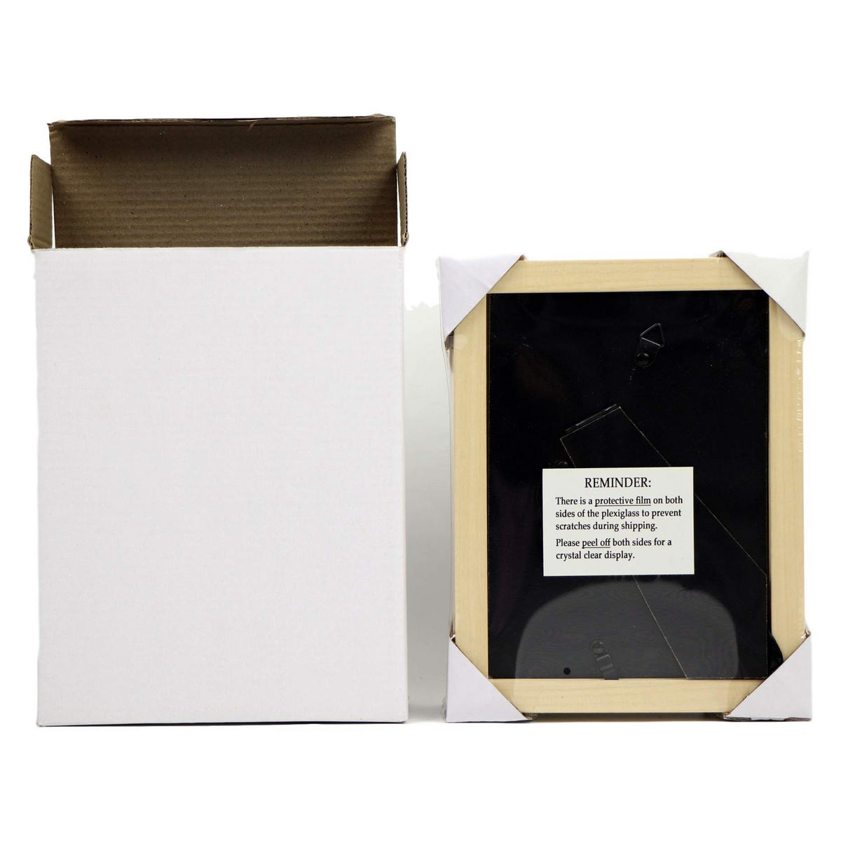 RAHMEN Set mit 4 aus MDF und Acrylglas Schutz und Aussteller für Fotografien, Bilder, Poster, Gemälde, Dekoration für Haus Farbe Hellholz A4 - Beige, Holz (21/3/29.7cm) - Nacnic