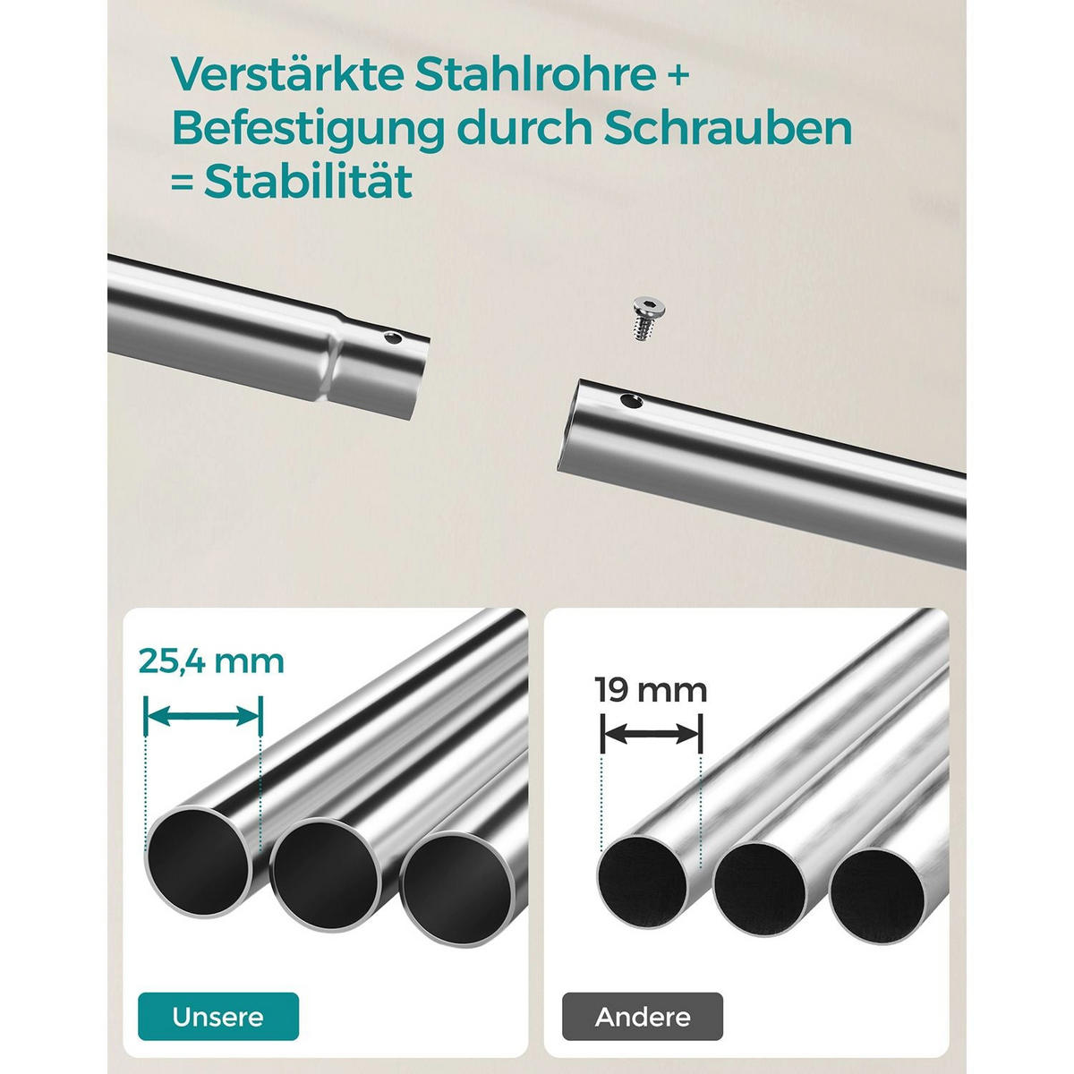 KLEIDERSTÄNDER MALABO - Silberfarben, Metall (103/155/52cm) - Hansiro