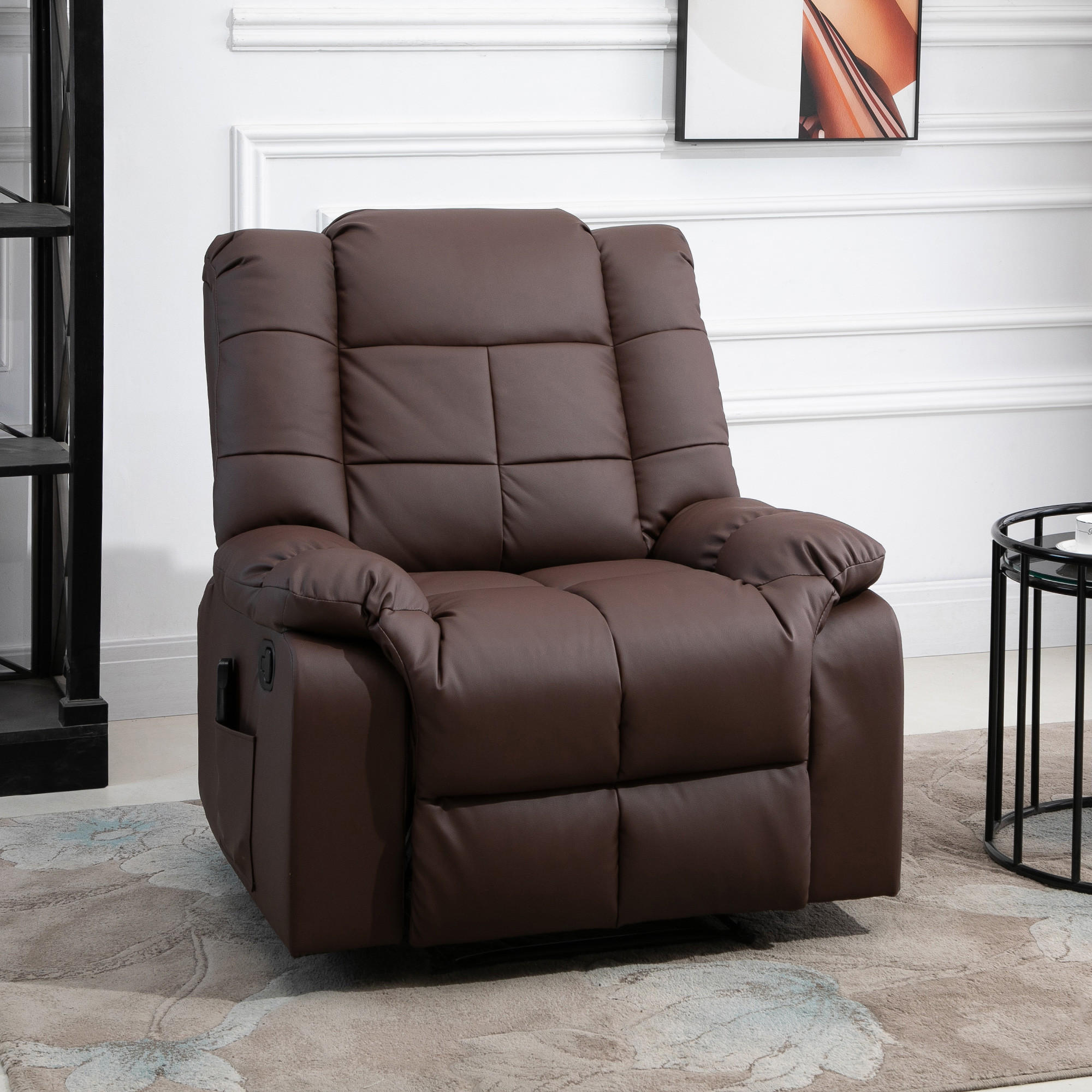 MASSAGESESSEL, Kunstleder, Holz, Braun - Braun, Kunststoff/Metall (99/99/94cm) - HOMCOM