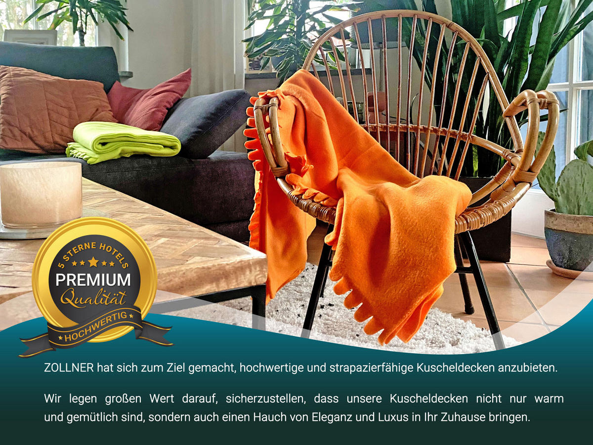KUSCHELDECKE, 130x170 cm, 100% Polyester, Orange - Orange, Textil (130/170cm) - Zollner