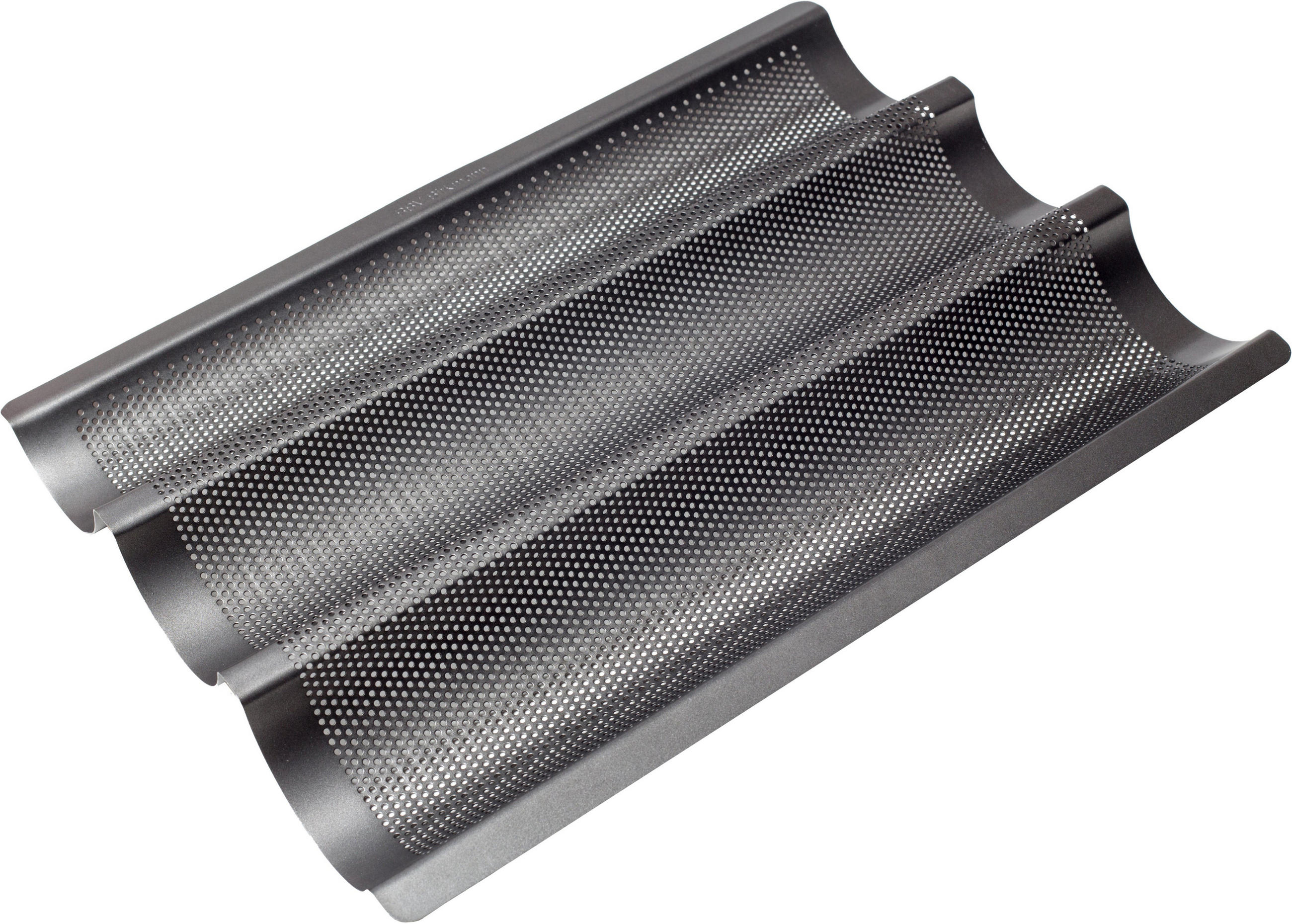 BROTBACKFORM Baguetteform / Backblech Laib & Seele für 3 Baguettes - Grau, Keramik (30/5/40cm) - Birkmann
