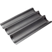 BROTBACKFORM Baguetteform / Backblech Laib & Seele für 3 Baguettes - Grau, Keramik (30/5/40cm) - Birkmann