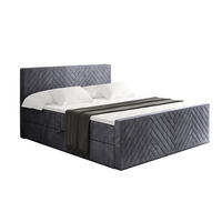 BOXBETT mit Matratze H4 und Lattenrost - VEXA-Z - 160x200 - Dunkelgrau Casablanca - Dunkelgrau, Holzwerkstoff (160/200cm) - ALTDECOR
