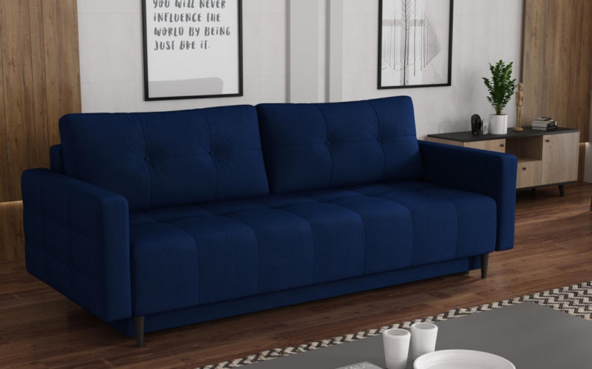 SOFA Granat RIS Mit Schlaffunktion - Blau, Textil (222/86/93cm) - Sepro Meble
