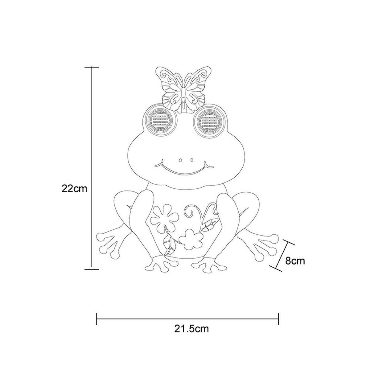 SOLARLEUCHTE Frosch Metall bunt matt LED - Multicolor, Metall (21.5/8/22cm) - Globo Lighting