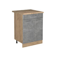 DULAP DE BAZĂ DE BUCĂTĂRIE R-Line, beton/Stejar auriu, 60 cm cu sertar стільниця Золотий дуб - stejar miere/gri, compozit lemnos (60/81.6/60cm) - Vicco