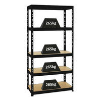 SCHWERLASTREGAL Tiger 180x90x45 cm Fachlast 265 kg Schwarz - Schwarz, Metall (90/180/45cm) - PROREGAL