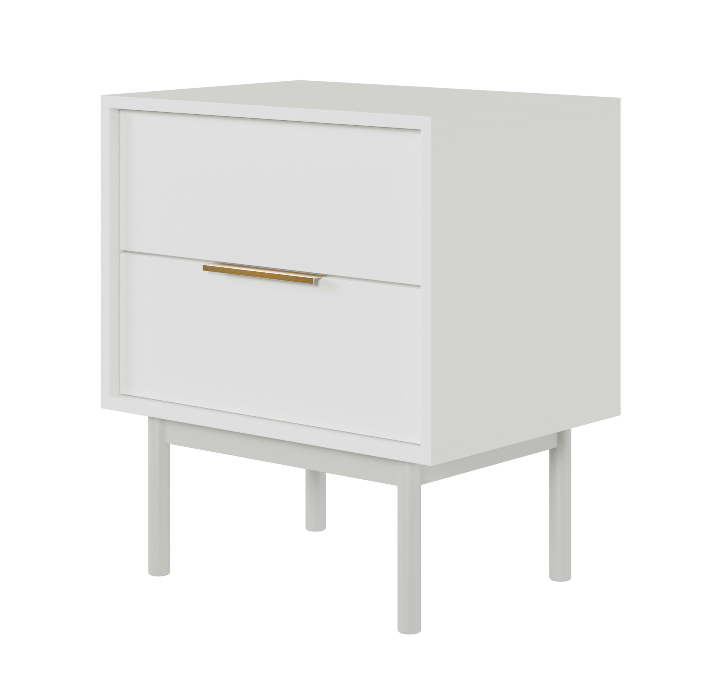 NACHTTISCH Viviaro Weiß 54 cm - Goldfarben/Weiß, Holz/Holzwerkstoff (54/61/39cm) - Selsey