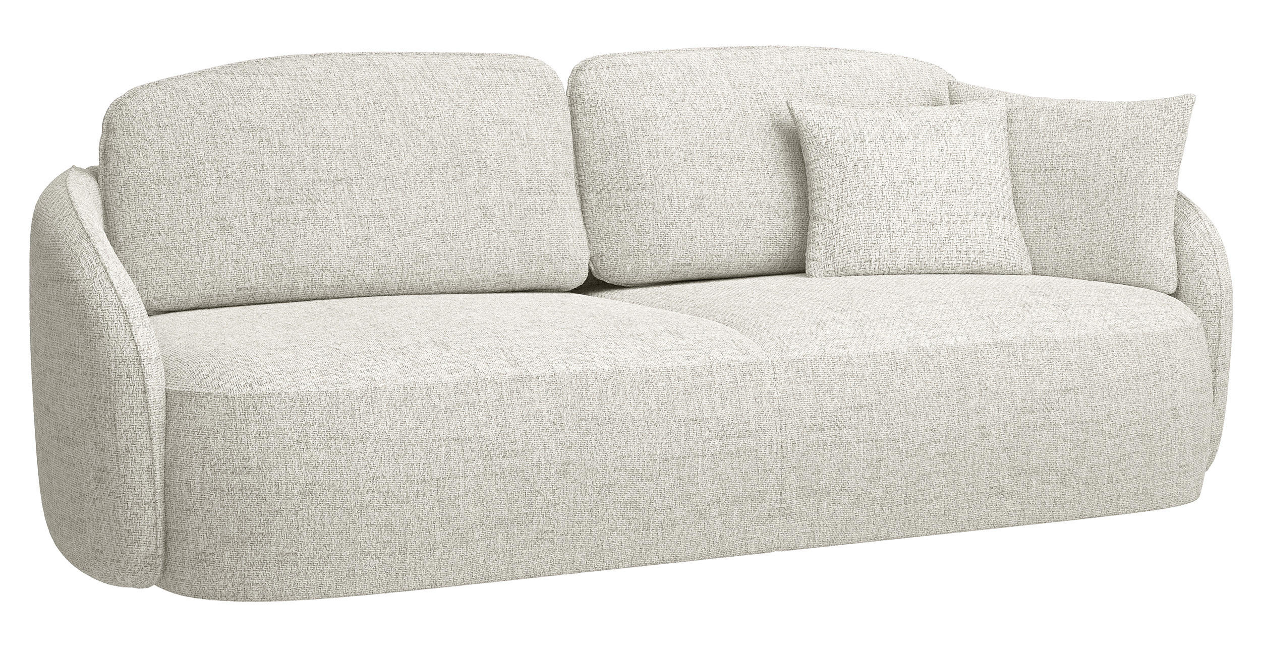 3-SITZER-SOFA Savoy Cremeweiß mit Schlaffunktion - Creme/Schwarz, Kunststoff/Textil (254/96/105cm) - Selsey