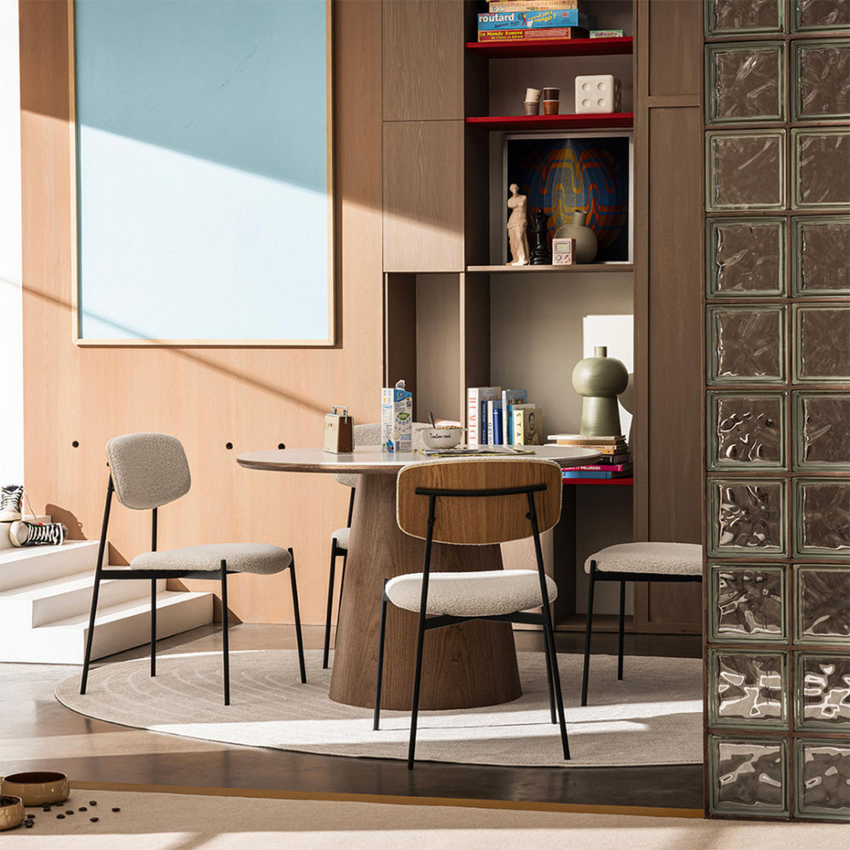 DESIGN-STUHL - Heidebeige - 2er-Set - Beige, Textil (54/82/58cm) - Drawer