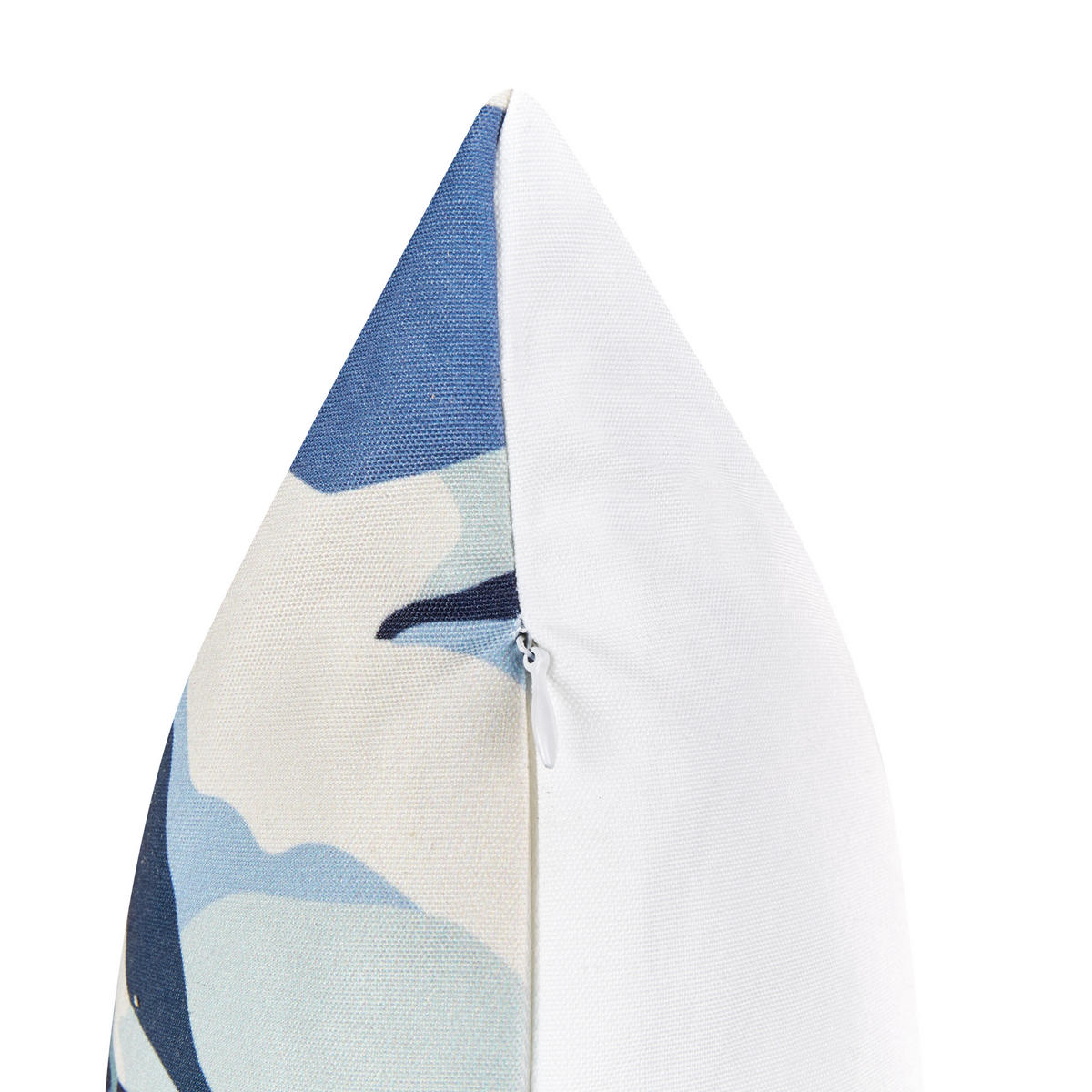 GARTENKISSEN 2er-Set Blättermotiv blau 40/60 cm Veglino - Dunkelblau, Textil (60/40cm) - Beliani