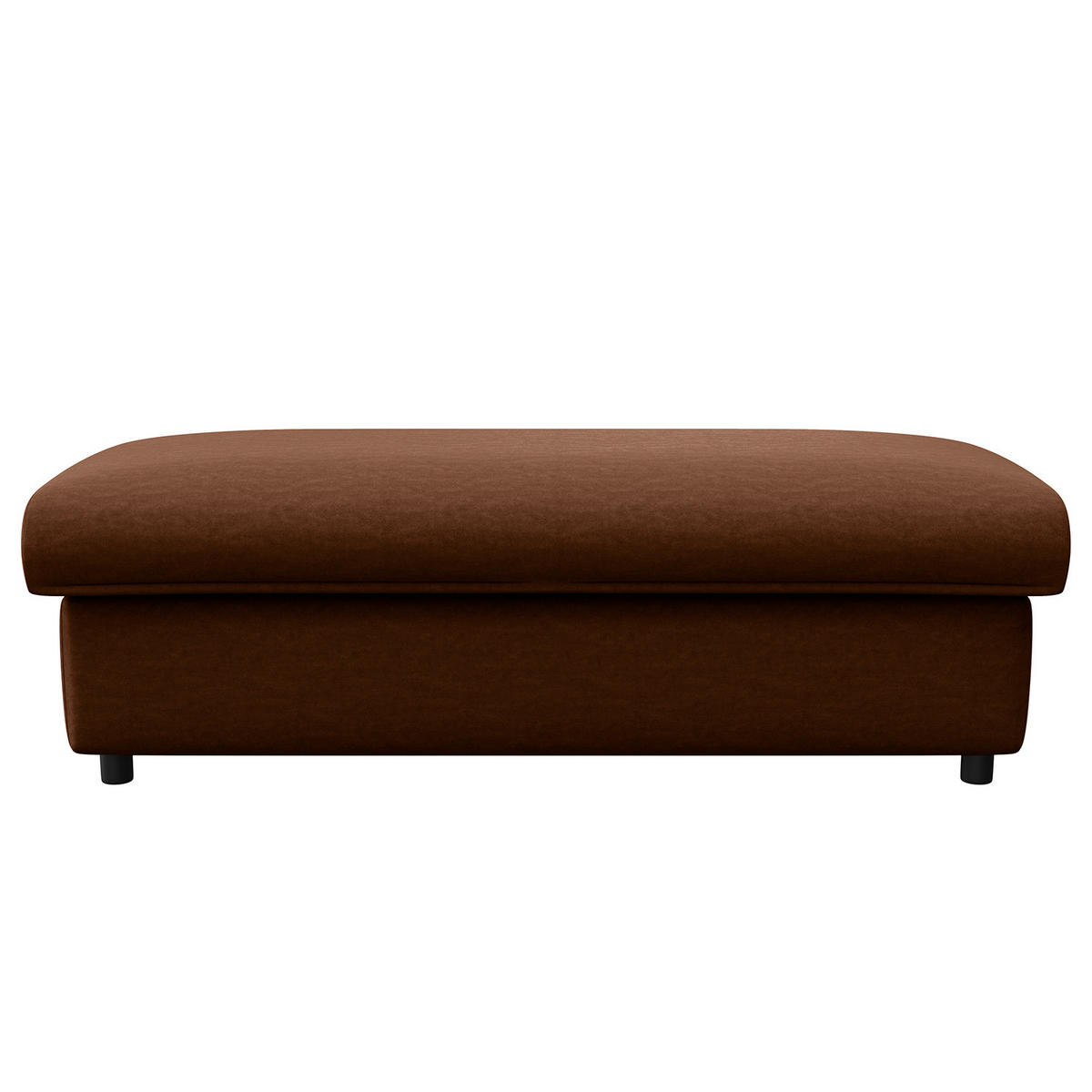 POLSTERHOCKER - Schwarz/Braun, Kunststoff/Textil (131/44/61cm) - home24